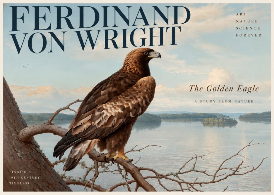Ferdinand von Wright Eagle Perched by the Lake No3 - Póster