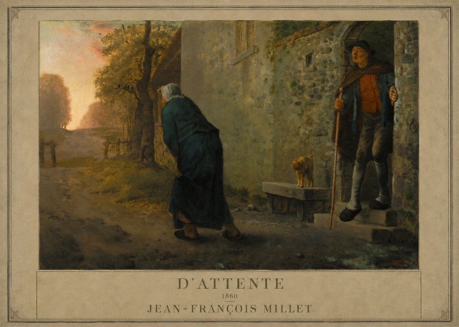 Jean-François Millet D'attente No1 - Póster