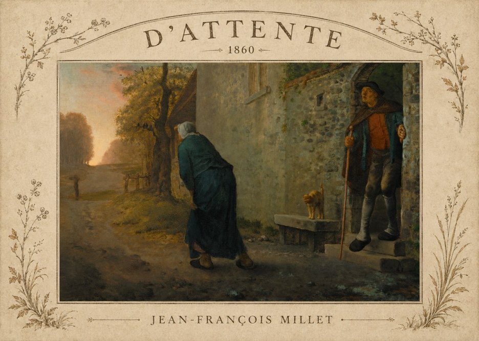 Jean-François Millet D'attente No3 - Póster