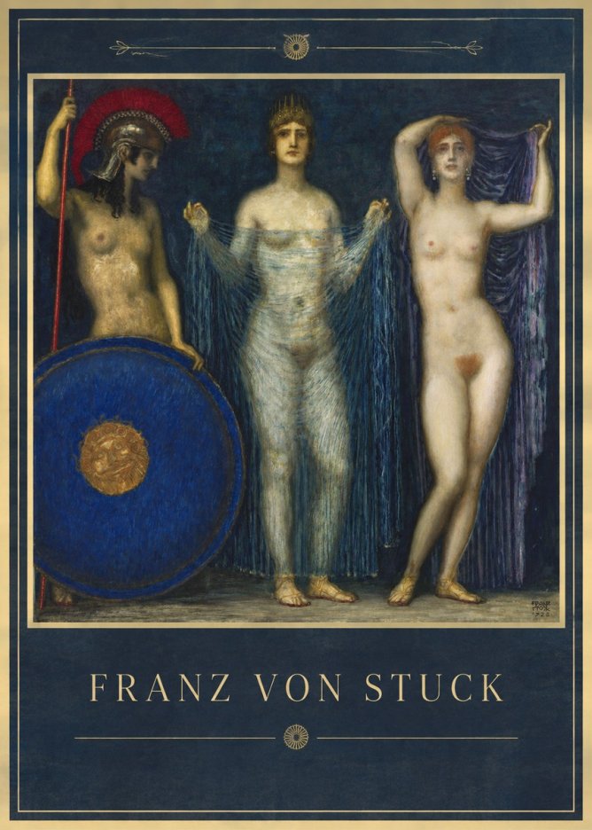 Franz von Stuck The Three Nudes No1 - Póster