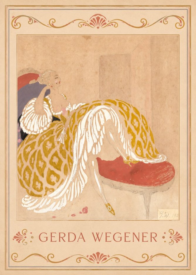 Gerda Wegener Woman in Yellow Dress No2 - Póster