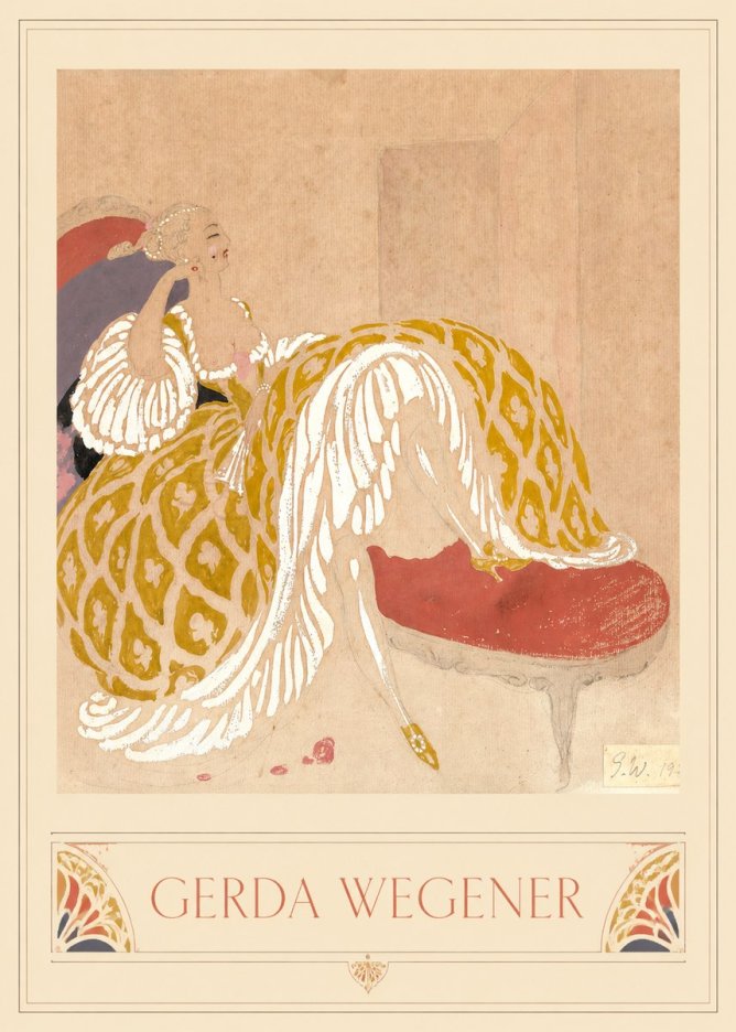 Gerda Wegener Woman in Yellow Dress No4 - Póster