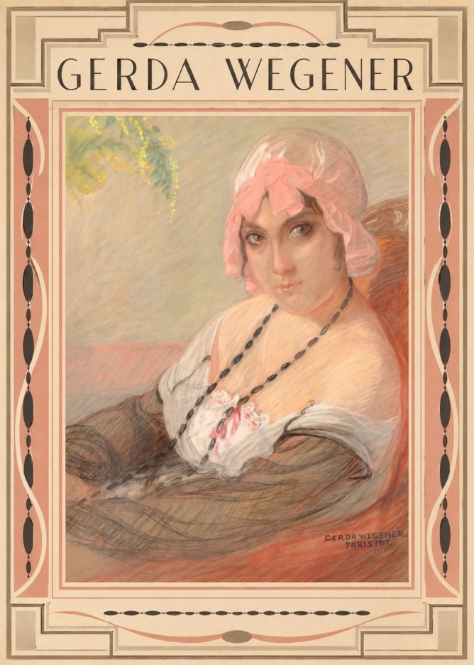 Gerda Wegener Woman in a Pink Bonnet No3 - Póster
