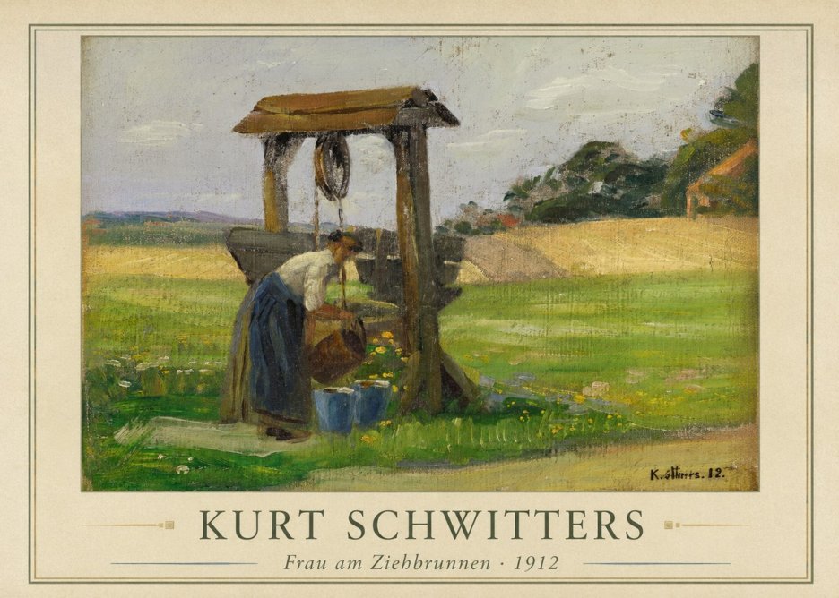 Kurt Schwitters Frau Am Ziehbrunnen No1 - Póster