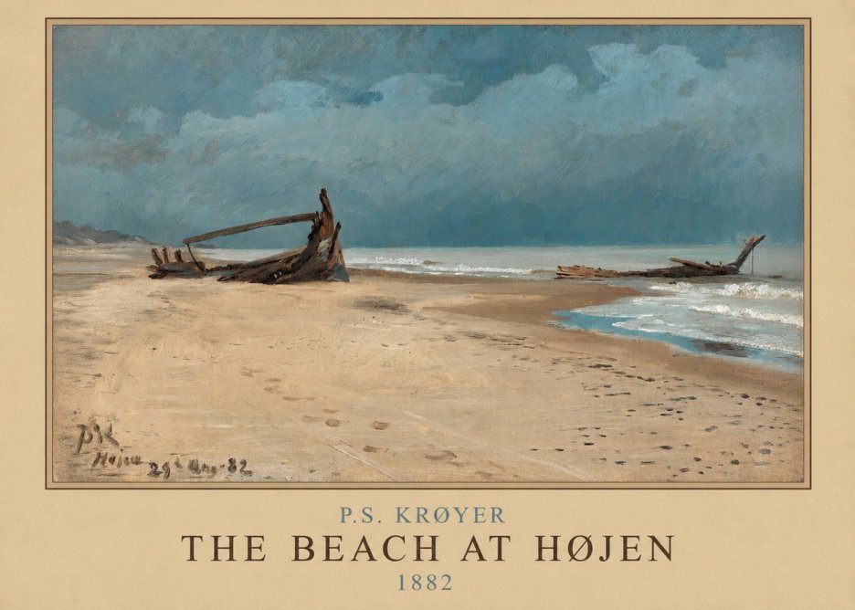 P.S. Krøyer The Beach at Højen No1 - Póster