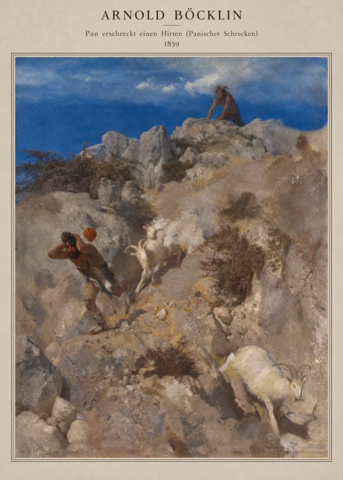 Arnold Böcklin Pan Erschreckt Einen Hirten (Panischer Schrecken) No4 - Póster