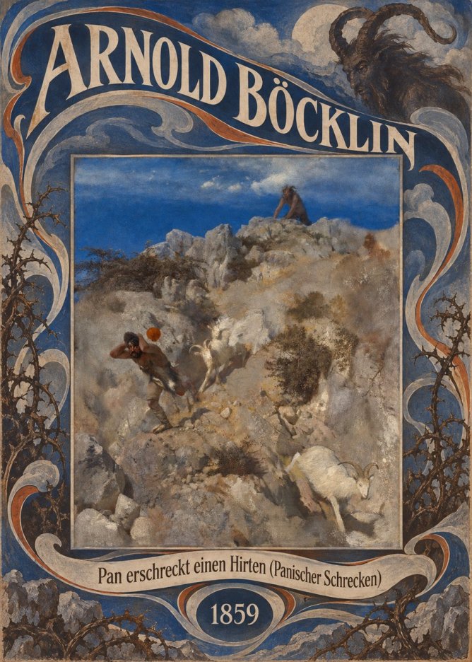 Arnold Böcklin Pan Erschreckt Einen Hirten (Panischer Schrecken) No6 - Póster