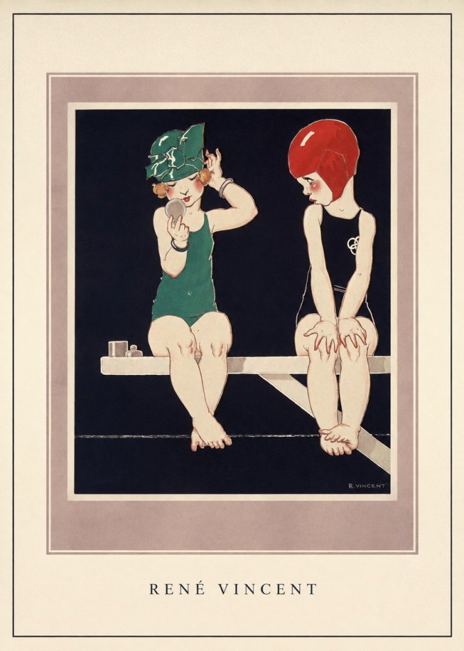 René Vincent At the Poolside No5 - Póster