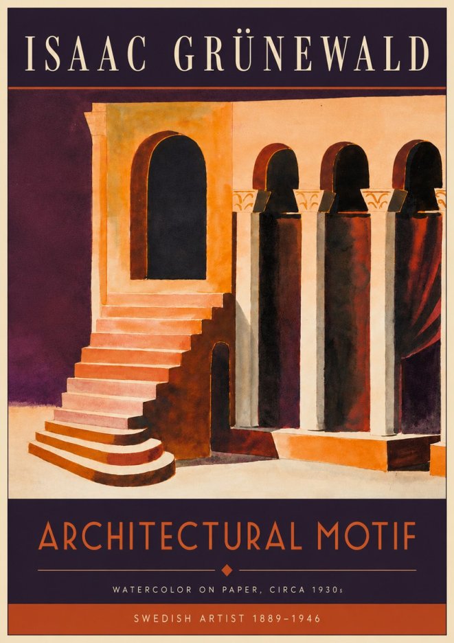 Isaac Grünewald Architectural Motif III No4 - Póster
