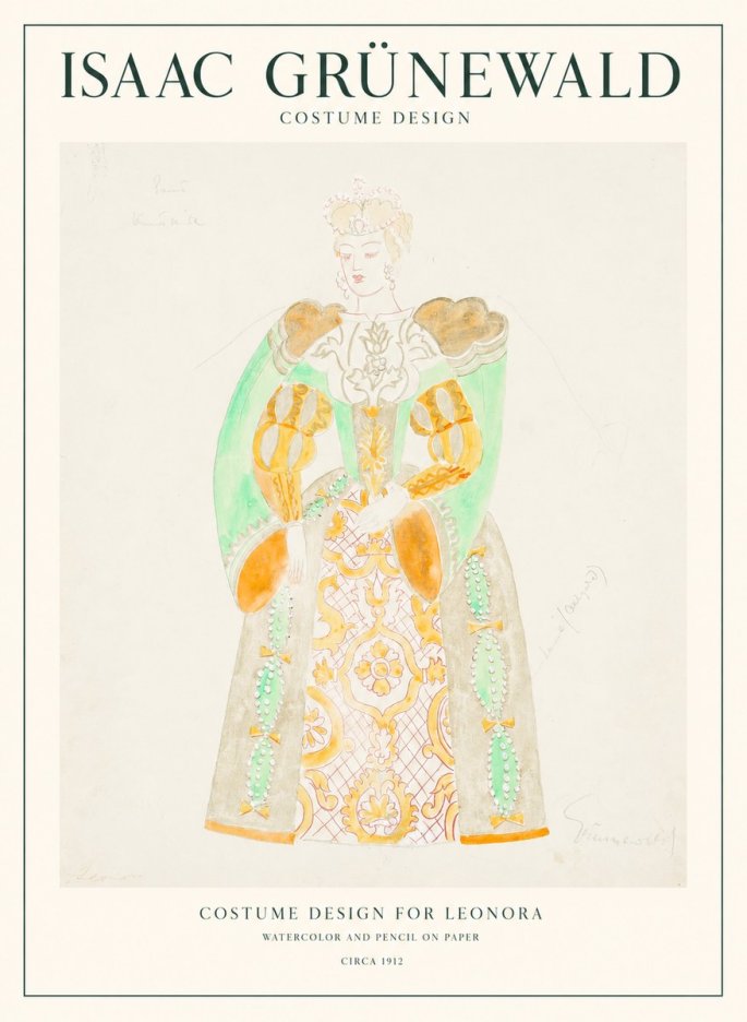 Isaac Grünewald Costume Design for Leonora No1 - Póster