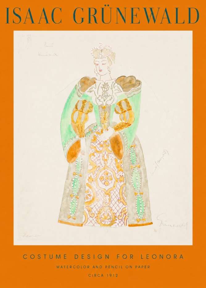 Isaac Grünewald Costume Design for Leonora No2 - Póster