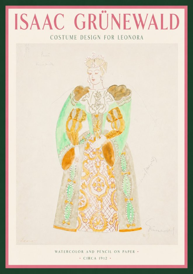 Isaac Grünewald Costume Design for Leonora No3 - Póster
