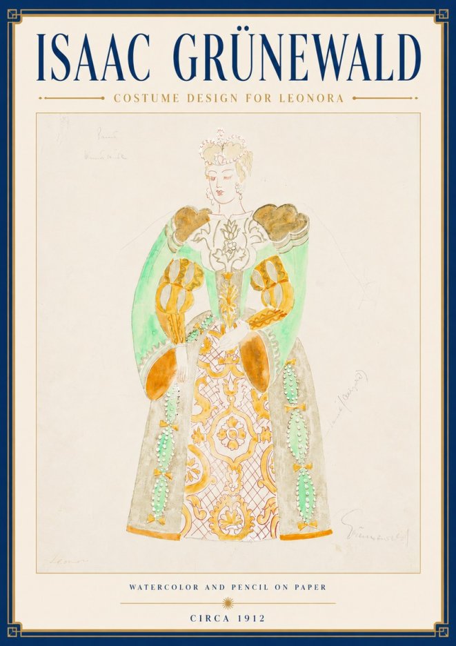 Isaac Grünewald Costume Design for Leonora No4 - Póster