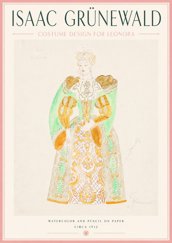 Isaac Grünewald Costume Design for Leonora No5 - Póster