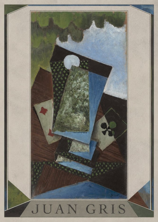 Juan Gris Playing Cards and a Siphon No1 - Póster