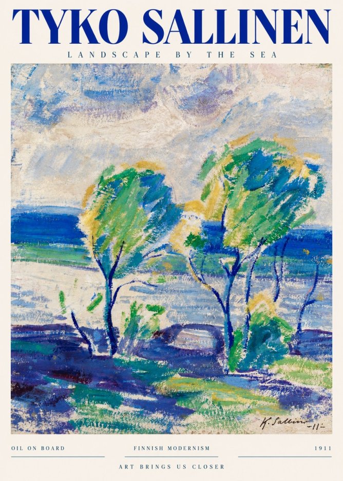 Tyko Sallinen Landscape by the Sea No3 - Póster