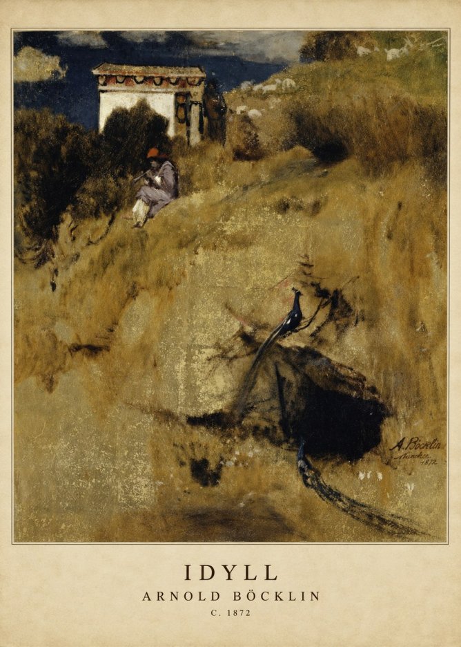 Arnold Böcklin Idyll - Fragment Eines Wandschirms No2 - Póster