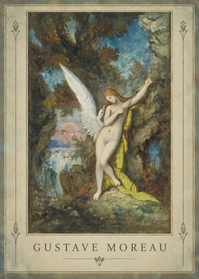 Gustave Moreau Leda and the Swan No2 - Póster