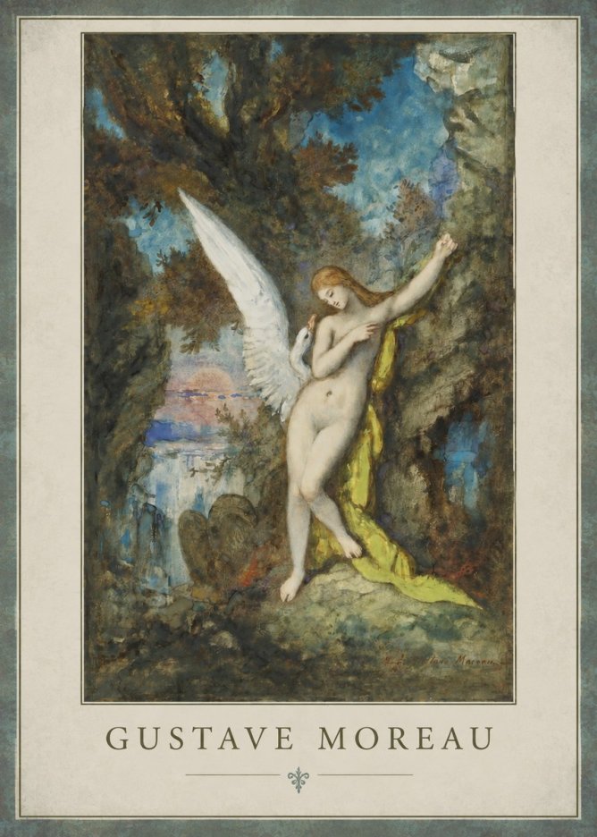 Gustave Moreau Leda and the Swan No3 - Póster
