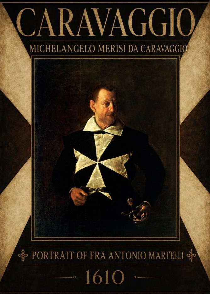 Michelangelo Merisi da Caravaggio Portrait of Fra Antonio Martelli No6 - Póster