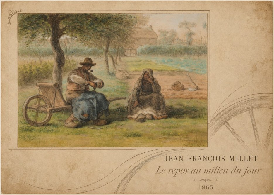 Jean-François Millet Le Repos Au Milieu Du Jour No2 - Póster