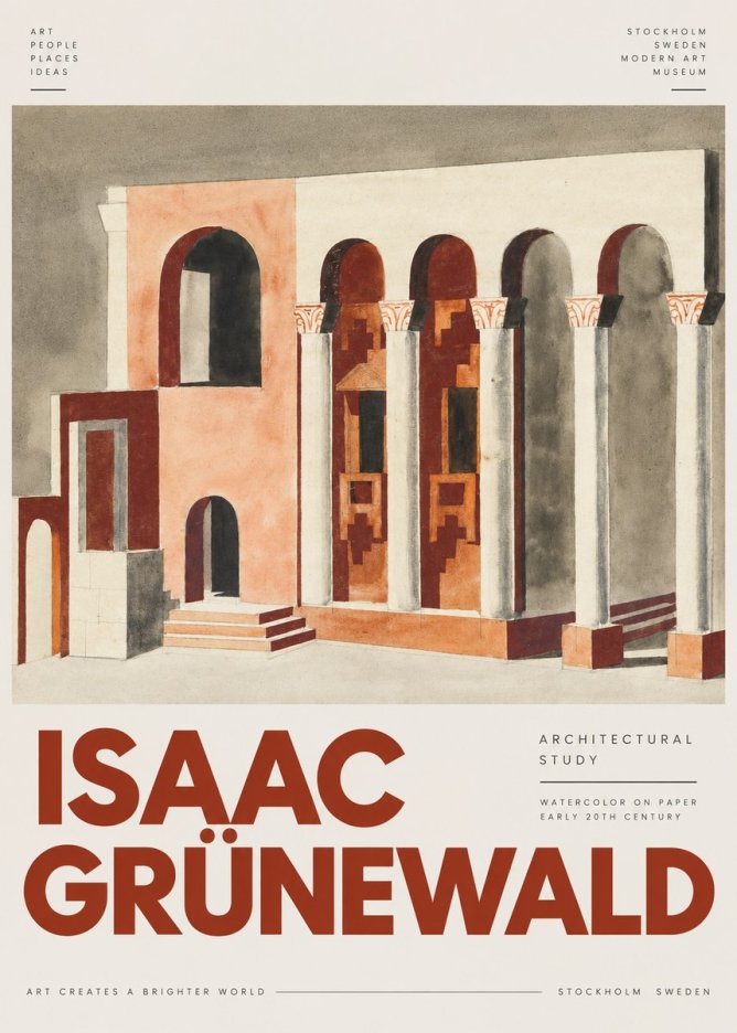 Isaac Grünewald Architectural Study I No4 - Póster