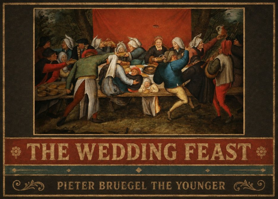 Pieter Bruegel The Wedding Feast No6 - Póster