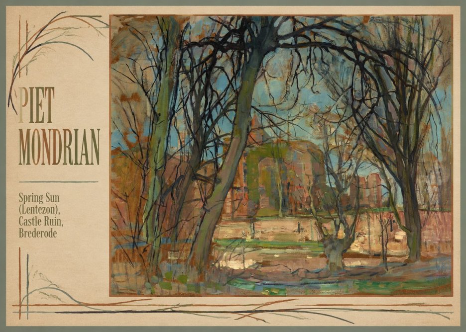 Piet Mondrian Spring Sun (Lentezon), Castle Ruin, Brederode No1 - Póster