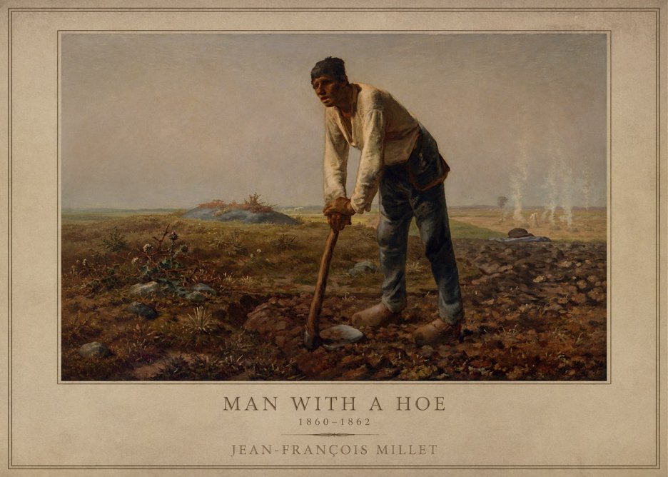 Jean-François Millet Man with a Hoe No1 - Póster
