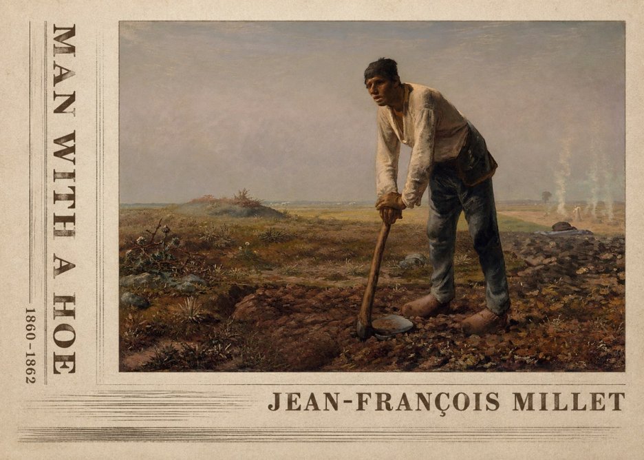 Jean-François Millet Man with a Hoe No2 - Póster