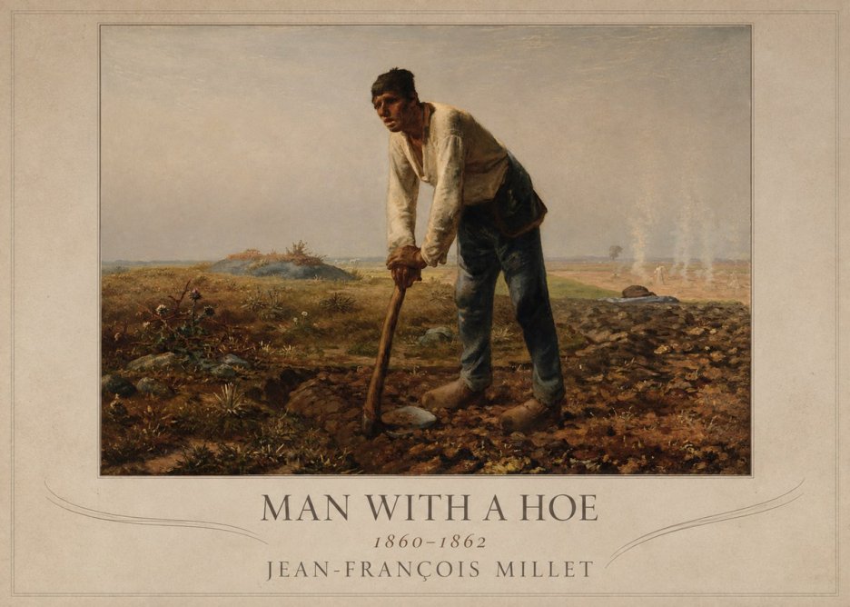 Jean-François Millet Man with a Hoe No4 - Póster