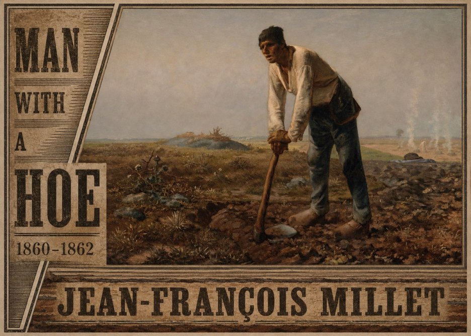 Jean-François Millet Man with a Hoe No5 - Póster