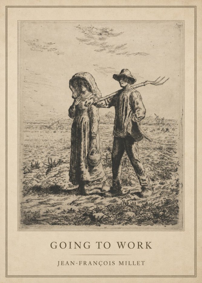 Jean-François Millet Going to Work No1 - Póster