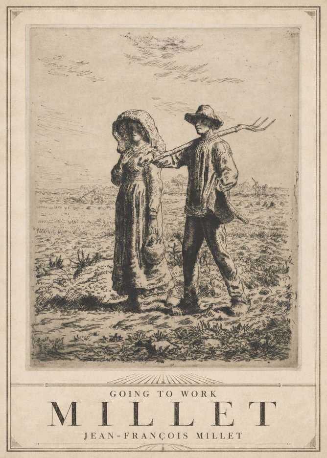 Jean-François Millet Going to Work No3 - Póster