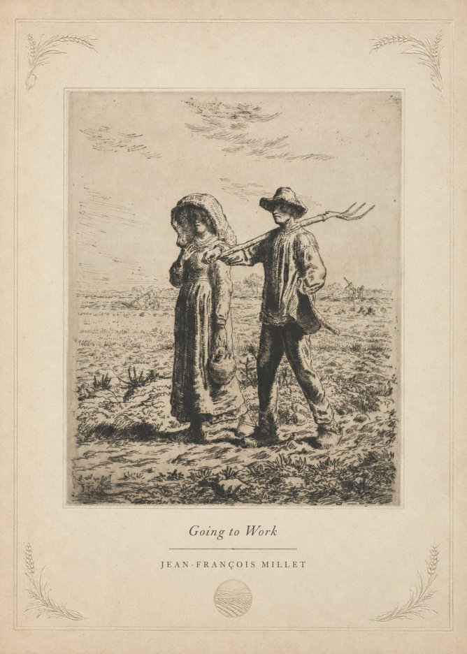 Jean-François Millet Going to Work No5 - Póster