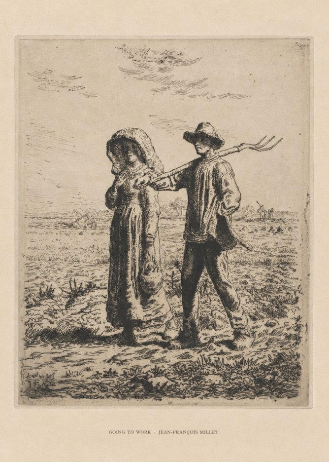 Jean-François Millet Going to Work No6 - Póster