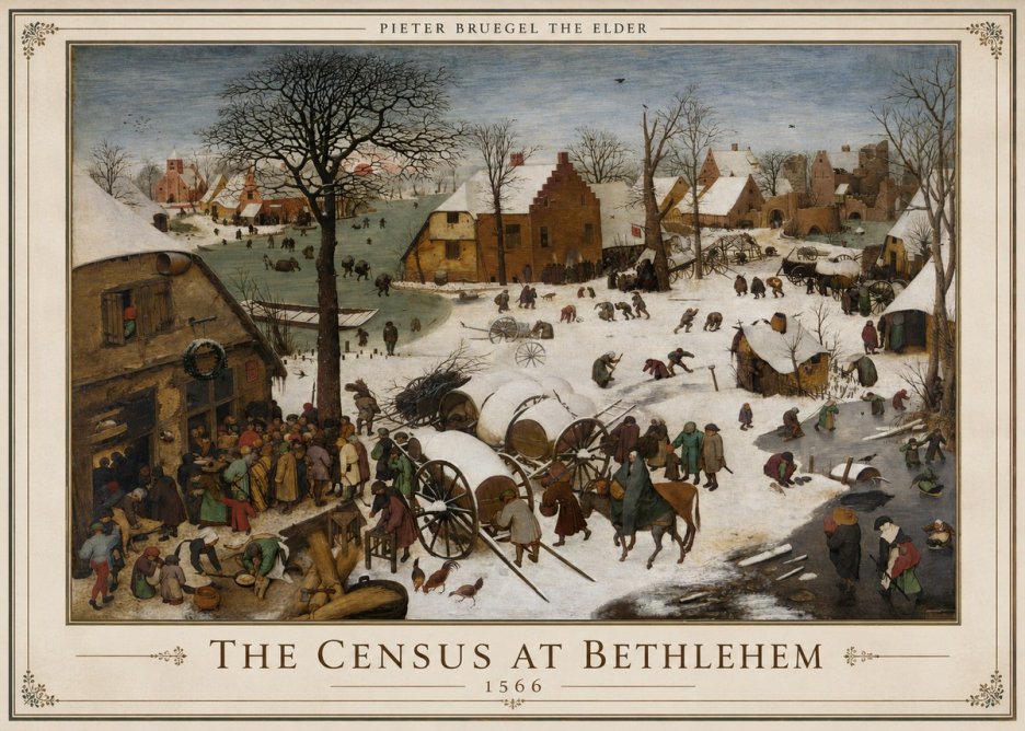 Pieter Bruegel The Census at Bethlehem IV No6 - Póster