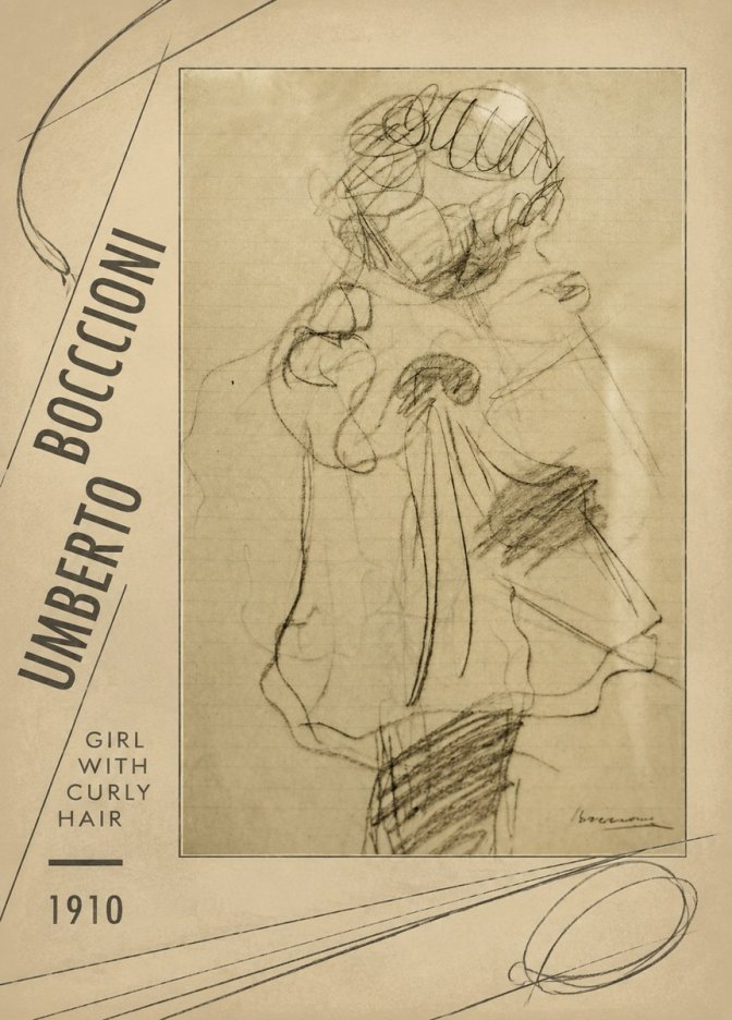 Umberto Boccioni Girl with Curly Hair No2 - Póster