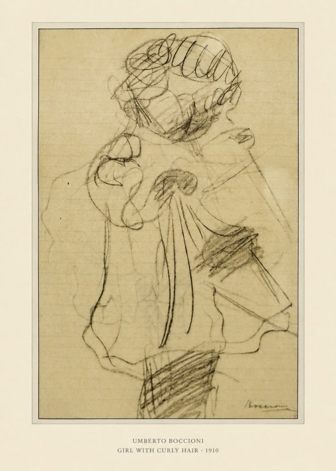 Umberto Boccioni Girl with Curly Hair No6 - Póster