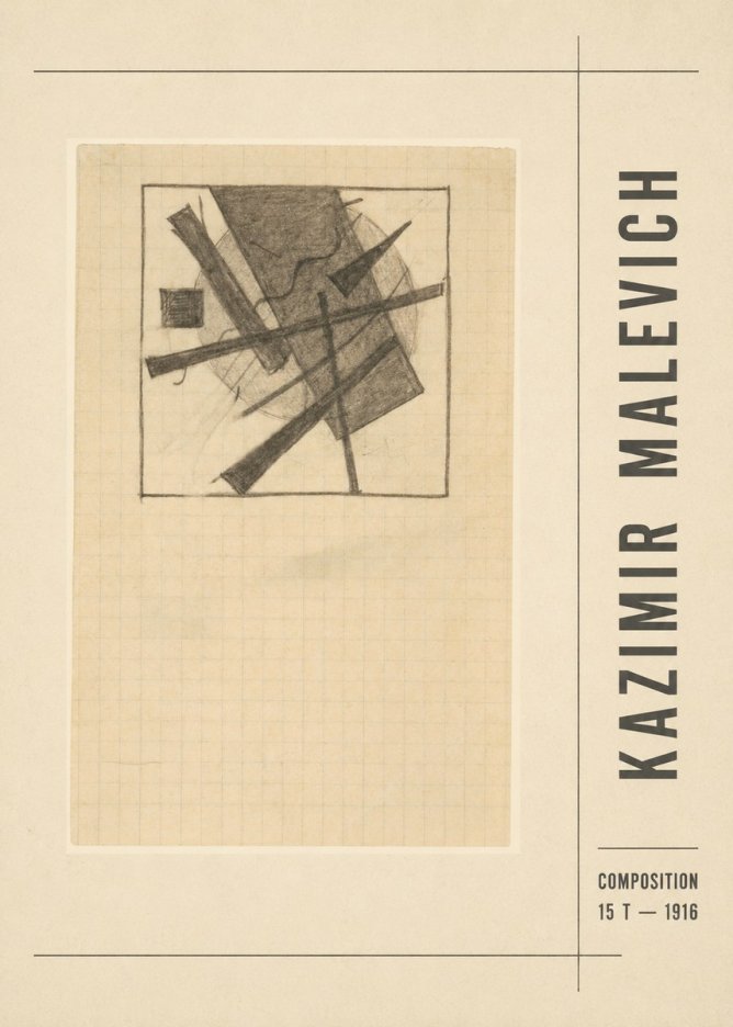 Kazimir Malevich Composition 15 T - 1916 No2 - Póster