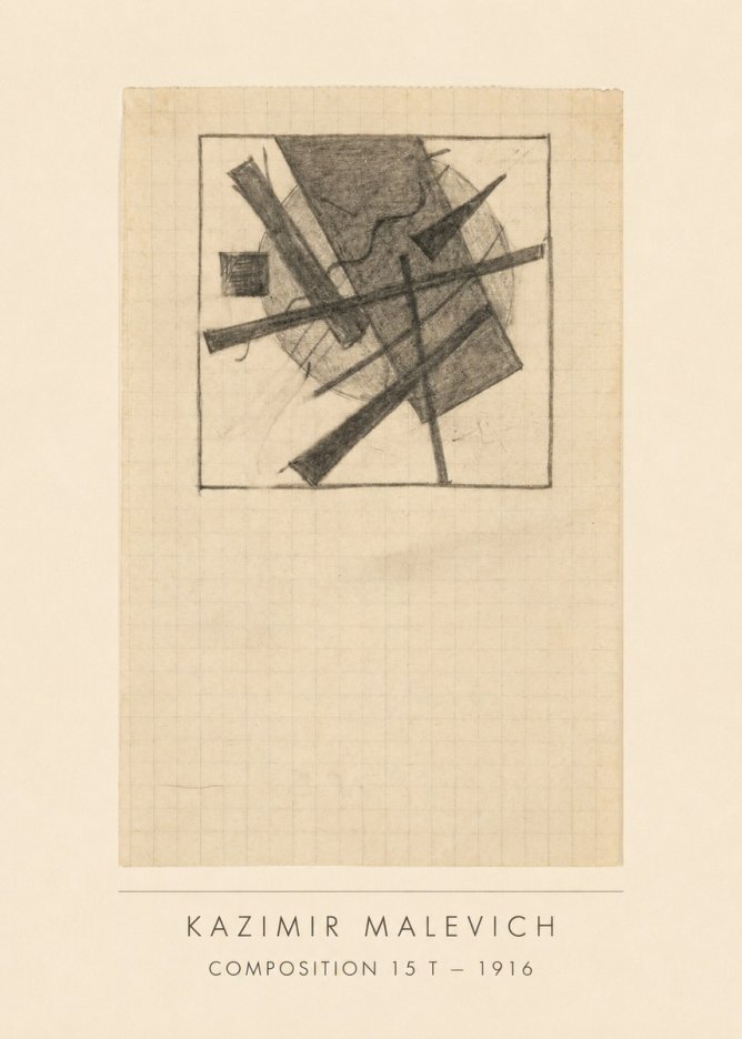 Kazimir Malevich Composition 15 T - 1916 No3 - Póster