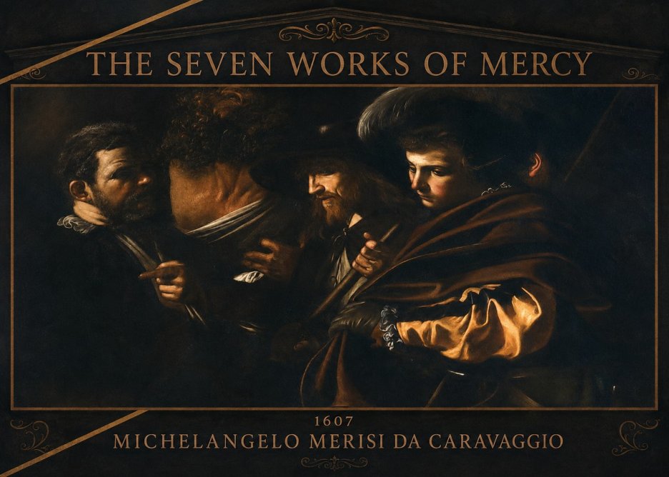 Michelangelo Merisi da Caravaggio The Seven Works of Mercy VI No3 - Póster
