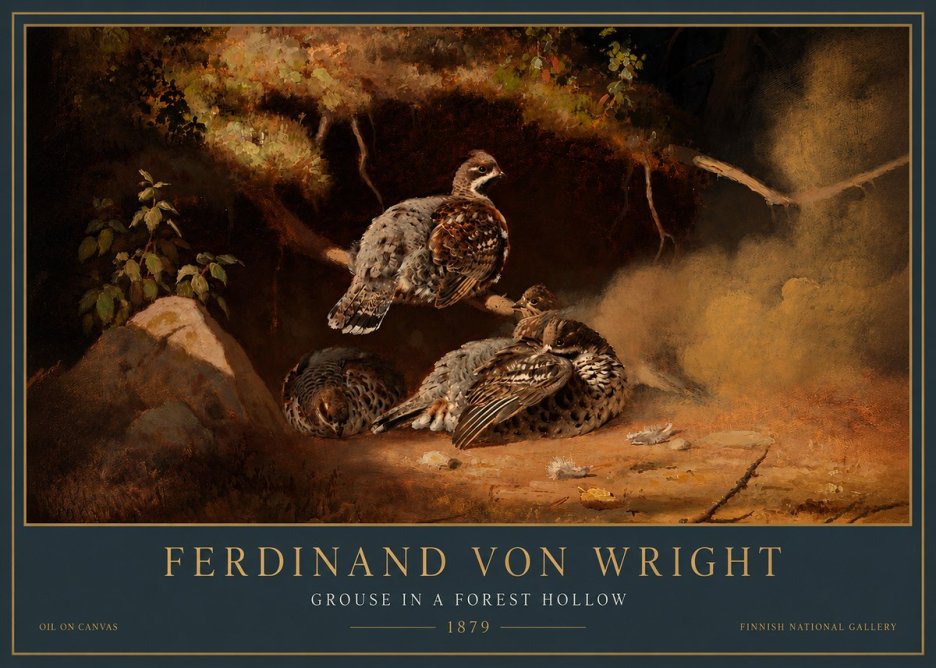 Ferdinand von Wright Grouse in a Forest Hollow No5 - Póster