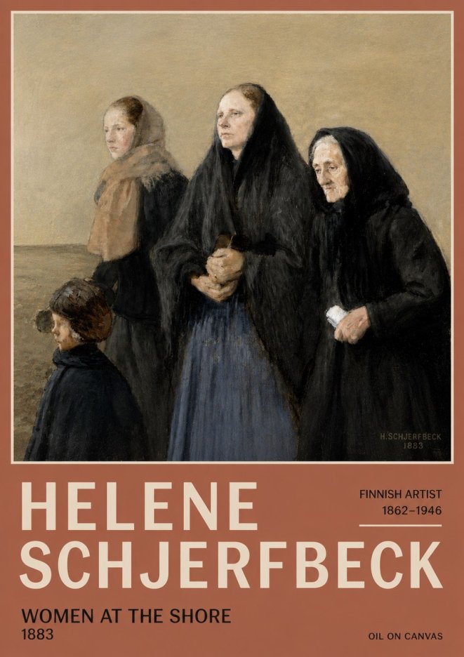 Helene Schjerfbeck Women at the Shore No5 - Póster