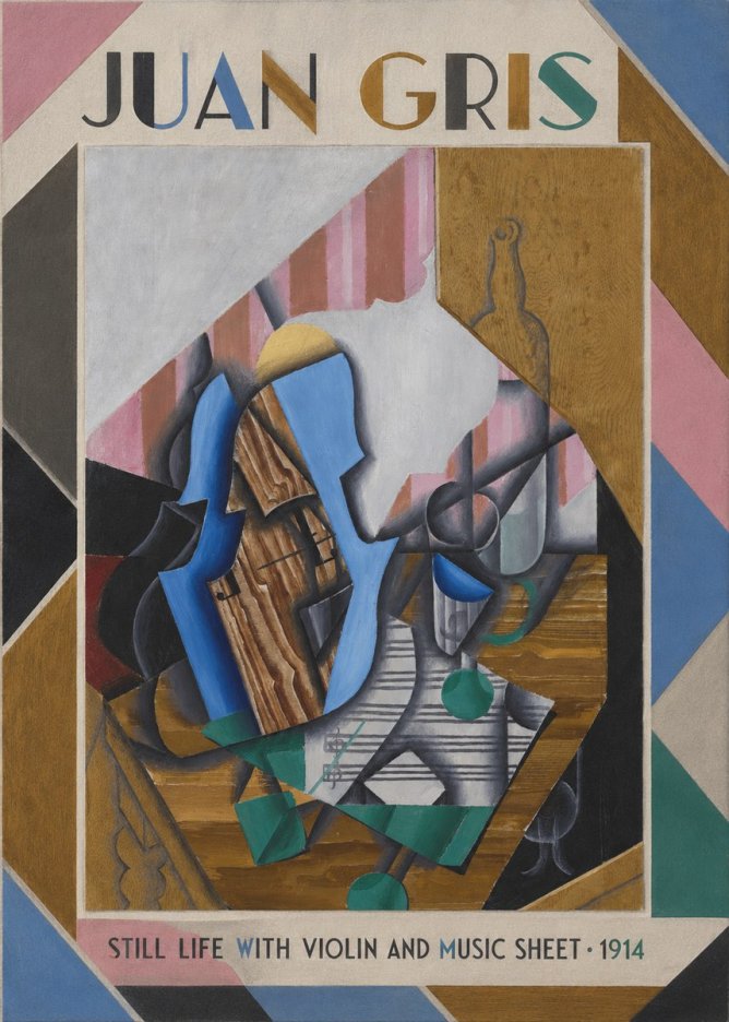 Juan Gris Still Life with Violin and Music Sheet No1 - Póster