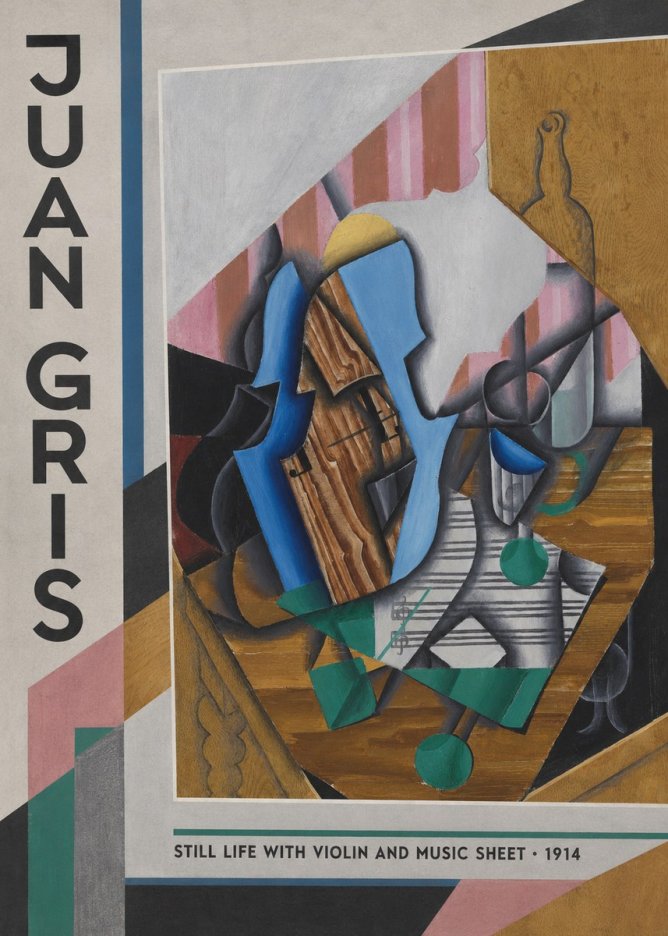 Juan Gris Still Life with Violin and Music Sheet No2 - Póster
