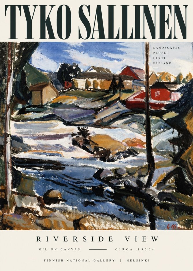Tyko Sallinen Riverside View No3 - Póster