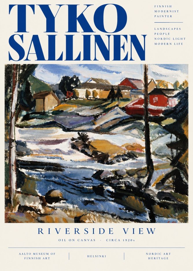 Tyko Sallinen Riverside View No5 - Póster