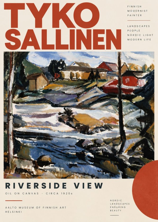 Tyko Sallinen Riverside View No6 - Póster