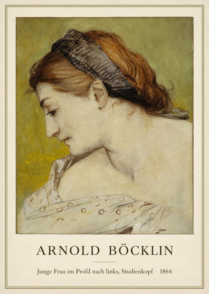 Arnold Böcklin Junge Frau Im Profil Nach Links, Studienkopf No1 - Póster